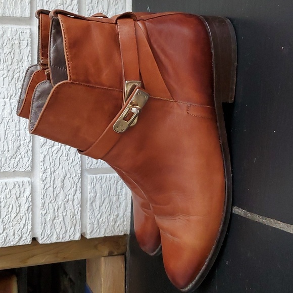 Woman's Pertini Brown Leather Ankle Boots Size 10 - Picture 4 of 10